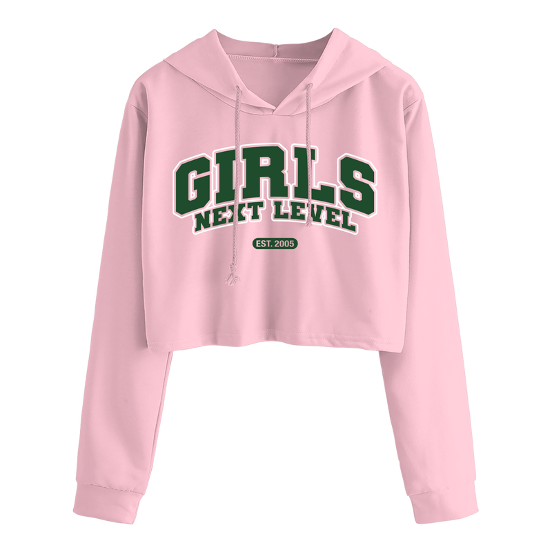 GNL Cropped Hoodie Pink Girls Next Level