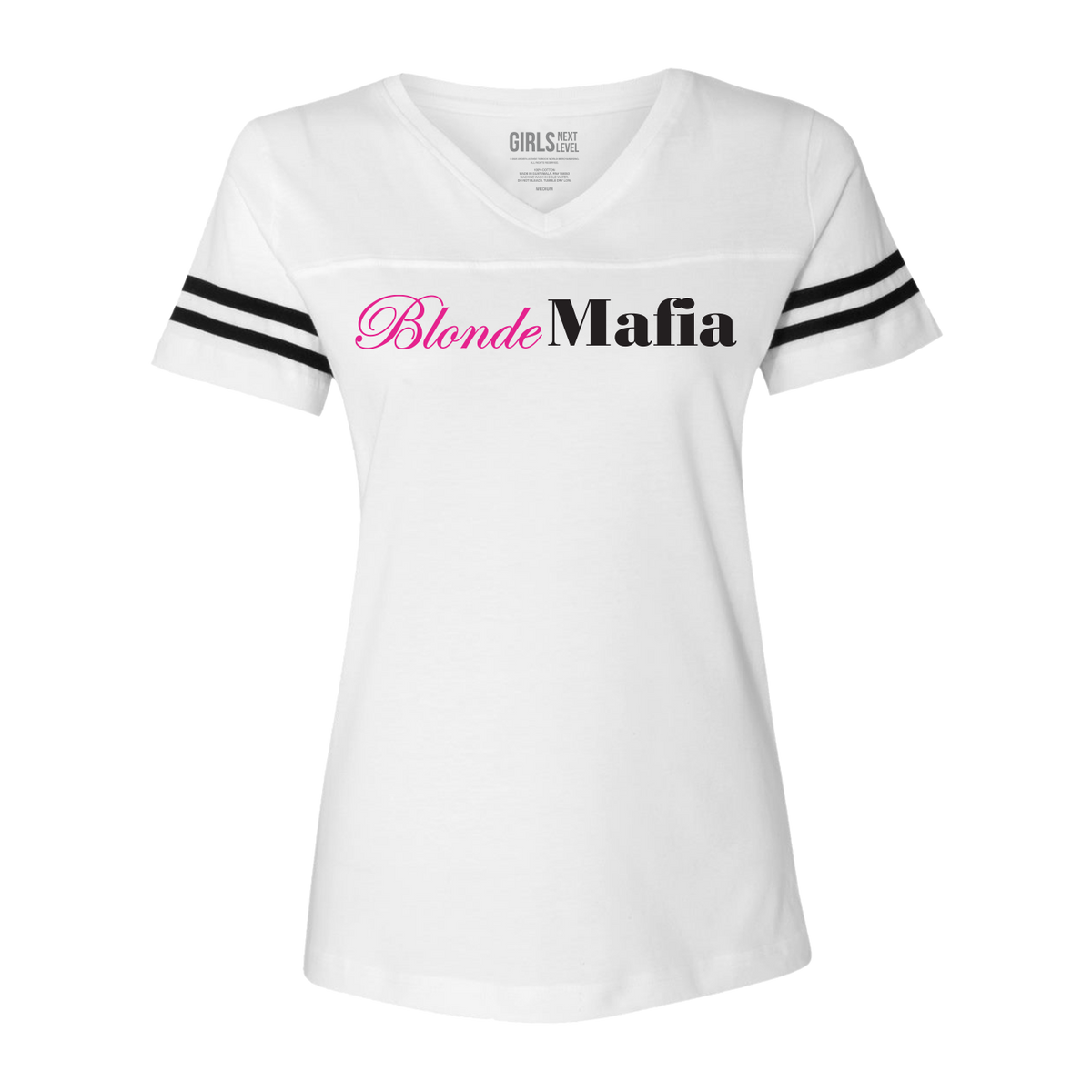 Blonde Mafia Varsity White Tee