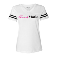 Blonde Mafia Varsity White Tee